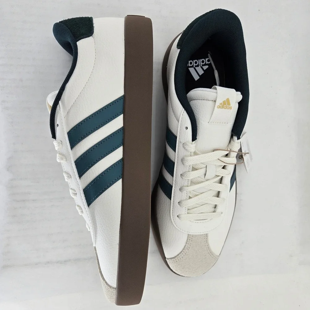 Adidas VL Court 3.0 Mens Sneakers White Teal Gum JR8635 Size 9.5 New in Box - Picture 9 of 16